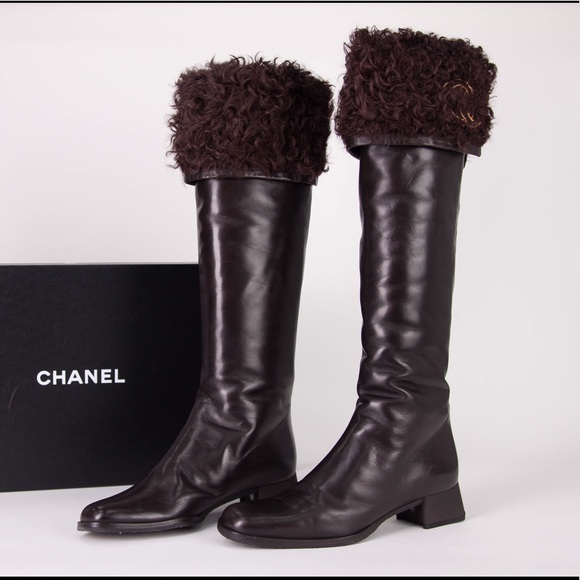 100% Authentic Chanel Leather Boots - Picture 1 of 4